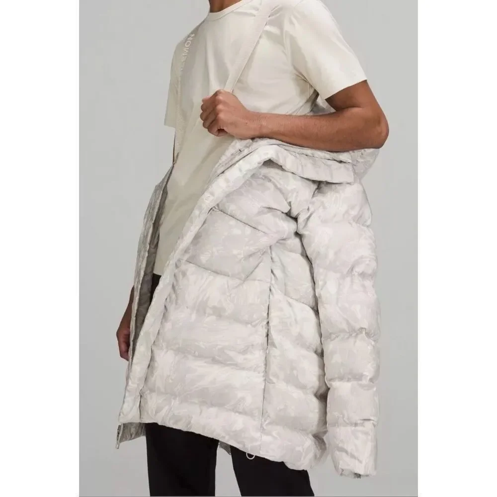 Lululemon Down Jacket Maple Metamorphosis Light Neutral Multi Men’s L Water-Repe
